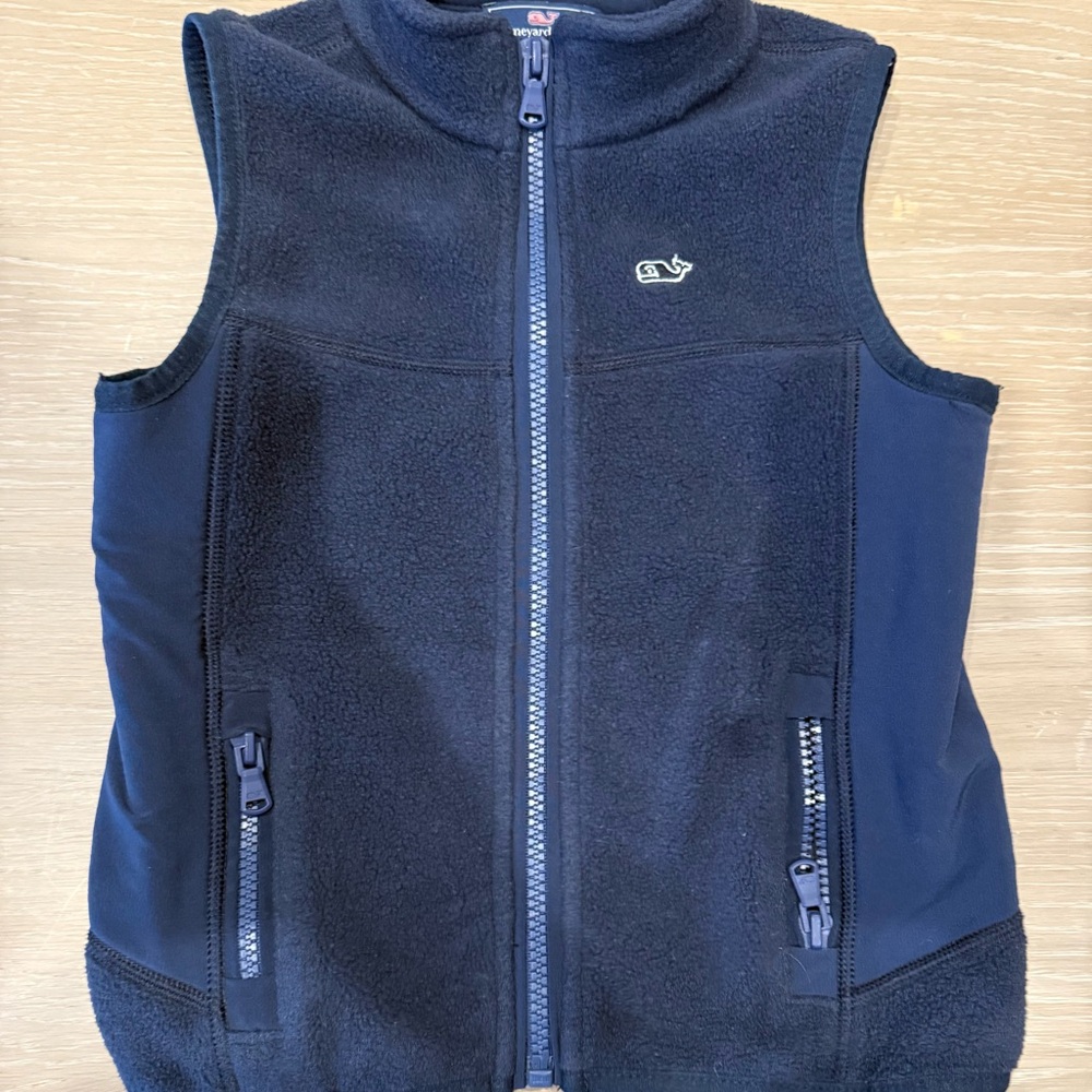 Kids Vineyard Vines Navy Blue Fleece Vest